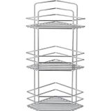 Metal 3 Katlı Krom Beşgen Banyo Köşeliği Şampuanlık Organizer
