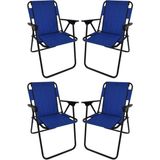 Metal 4 Adet Kamp Sandalyesi Katlanır Sandalye Piknik Sandalyesi Plaj Sandalyesi Mavi Katlanabilir - 6456 Ecorce Tube Marron - Polyester