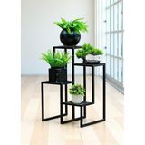 Metal 4 Raflı Saksılık Katlı Dikey Saksı Standı Çiçeklik Bahçe ve Balkon Dekoru Garden