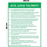 Metal Acil Çıkış Talimatı 20CM x 30CM A4 Büyüklüğünde Uyarı Levhası Yönlendirme Tabelası - 20 cm x 30 cm