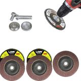 Metal Ahşap Flap Disk ZIMPARA115MM Set Matkap Aparatı 6 Parça