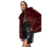 Metal Aksesuarlı Yırtmaçlı Düşük Bel Slim Fit Mini Suni Deri Etek