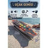 Metal Alaşım Işıklı Ve Sesli Uçak Gemisi Oyuncak - Sürtmeli Hareketli 24 Cm Büyük Boy Askeri Gemi