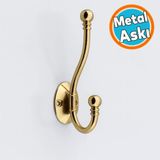Metal Askı Bronz Vestiyer Portmanto Dolap Askılık Askılığı Duvar Banyo Mutfak Elbise Kıyafet Askısı