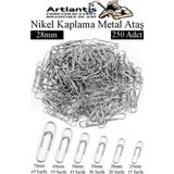 Metal Ataş No 3 28Mm 250 Li 1 Paket Nikel Kaplama Metal Ataç Dayanıklı Paslanmaz 20 Sayfa Kapasiteli Ofis Okul Büro