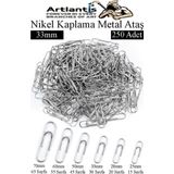 Metal Ataş No 4 33 Mm 250 Li 1 Paket Nikel Kaplama Metal Ataç Dayanıklı Paslanmaz 20 Sayfa Kapasiteli Ofis Okul Büro