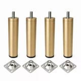 Metal Ayak Mat Gold 12 Cm 4 Adet Mobilya Baza Sehpa Dolap Masa Ayağı M8 Civatalı Bağlantı Aparatlı
