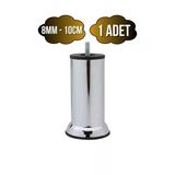 Metal Ayak Vidalı Pasolu Mobilya Yatak Koltuk Baza Ayağı(Metal)(10Cm - 12Cm - 15Cm)(8Mm)(Vidalı) Krom 10Cm 10Cm - 1 Adet