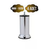 Metal Ayak Vidalı Pasolu Mobilya Yatak Koltuk Baza Ayağı(Metal)(10Cm - 12Cm - 15Cm)(8Mm)(Vidalı) Krom 10Cm 10Cm - 4 Adet