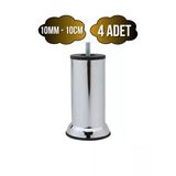 Metal Ayak Vidalı Pasolu Mobilya Yatak Koltuk Baza Ayağı(Metal)(10Cm - 12Cm)(Krom)(10Mm)(Vidalı) Krom 10Cm 10Cm - 4 Adet