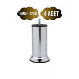Metal Ayak Vidalı Pasolu Mobilya Yatak Koltuk Baza Ayağı(Metal)(10Cm - 12Cm)(Krom)(10Mm)(Vidalı) Krom 12Cm 12Cm - 4 Adet