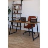 Metal Ayaklı Ceviz Renk Çalışma-Ders-Bilgisayar-Ofis Masası Çok Amaçlı Masa - 139*59*74