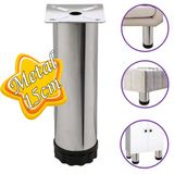 Metal Ayarlanabilir 15 Cm Krom Destek Ayagi Mobilya Kanepe Baza Koltuk Dolap Sehpa Tv Unitesi Ayagi