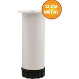 Metal Ayarlanabilir Beyaz 12 cm Kanepe Koltuk Mobilya Baza Yükseltici Destek Ayakları Ayağı - Titreşim - Çamaşır Bulaşık