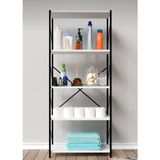 Metal Banyo Mutfak Rafı Malzeme Dolabı 5 Raflı Çok Amaçlı Dolap Raf 150 cm Beyaz