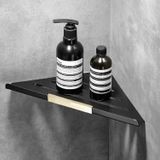 Metal Banyo/mutfak Düzenleyici Organizer Köşe Şampuan Rafı Siyah