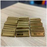 Metal Baskılı Mıknatıslı Yaka Isimliği - Gold - 7X3,5 CM