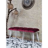 Metal Beyaz Tel Ayaklı 100 cm Puf Bench - Puf - Bench - Oturak - Mutfak Oturağı - Antre Oturağı Bordo Renk 100 x 40 Boyut/ebat - Çok Renkli