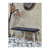 Metal Beyaz Tel Ayaklı 100 Cm Puf Bench - Puf - Bench - Oturak - Mutfak Oturağı - Antre Oturağı Füme Renk 100 X 40 Boyut/Ebat