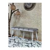 Metal Beyaz Tel Ayaklı 100 Cm Puf Bench - Puf - Bench - Oturak - Mutfak Oturağı - Antre Oturağı Gri Renk 100 X 40 Boyut/Ebat