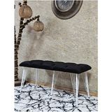 Metal Beyaz Tel Ayaklı 100 cm Puf Bench - Puf - Bench - Oturak - Mutfak Oturağı - Antre Oturağı Siyah Renk 100 x 40 Boyut/ebat - Çok Renkli