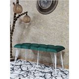 Metal Beyaz Tel Ayaklı 100 cm Puf Bench - Puf - Bench - Oturak - Mutfak Oturağı - Antre Oturağı Yeşil Renk 100 x 40 Boyut/ebat - Çok Renkli