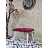 Metal Beyaz Tel Ayaklı 60 cm Puf Bench - Puf - Bench - Oturak - Mutfak Oturağı - Antre Oturağı Bordo Renk 60 x 40 Boyut/ebat - Çok Renkli