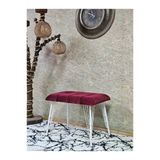 Metal Beyaz Tel Ayaklı 60 Cm Puf Bench - Puf - Bench - Oturak - Mutfak Oturağı - Antre Oturağı Bordo Renk 60 X 40 Boyut/Ebat