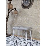 Metal Beyaz Tel Ayaklı 60 cm Puf Bench - Puf - Bench - Oturak - Mutfak Oturağı - Antre Oturağı Gri Renk 60 x 40 Boyut/ebat - Çok Renkli