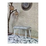 Metal Beyaz Tel Ayaklı 60 Cm Puf Bench - Puf - Bench - Oturak - Mutfak Oturağı - Antre Oturağı Gri Renk 60 X 40 Boyut/Ebat
