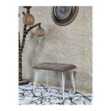 Metal Beyaz Tel Ayaklı 60 Cm Puf Bench - Puf - Bench - Oturak - Mutfak Oturağı - Antre Oturağı Kahverengi Renk 60 X 40 Boyut/Ebat