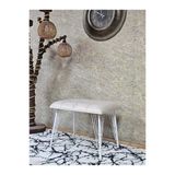 Metal Beyaz Tel Ayaklı 60 Cm Puf Bench - Puf - Bench - Oturak - Mutfak Oturağı - Antre Oturağı Krem Renk 60 X 40 Boyut/Ebat