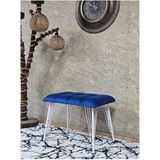 Metal Beyaz Tel Ayaklı 60 cm Puf Bench - Puf - Bench - Oturak - Mutfak Oturağı - Antre Oturağı Mavi Renk 60 x 40 Boyut/ebat - Çok Renkli