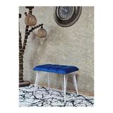 Metal Beyaz Tel Ayaklı 60 Cm Puf Bench - Puf - Bench - Oturak - Mutfak Oturağı - Antre Oturağı Mavi Renk 60 X 40 Boyut/Ebat