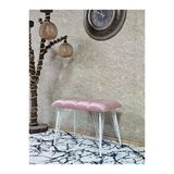 Metal Beyaz Tel Ayaklı 60 Cm Puf Bench - Puf - Bench - Oturak - Mutfak Oturağı - Antre Oturağı Pembe Renk 60 X 40 Boyut/Ebat