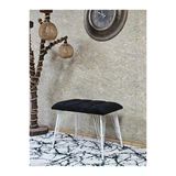 Metal Beyaz Tel Ayaklı 60 Cm Puf Bench - Puf - Bench - Oturak - Mutfak Oturağı - Antre Oturağı Siyah Renk 60 X 40 Boyut/Ebat