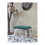 Metal Beyaz Tel Ayaklı 60 Cm Puf Bench - Puf - Bench - Oturak - Mutfak Oturağı - Antre Oturağı Yeşil Renk 60 X 40 Boyut/Ebat