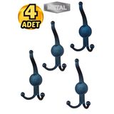 Metal Boncuk Portmanto Askısı Siyah Duvar Tipi – 4’Lü
