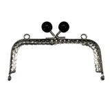 Metal Boncuklu Çanta Cüzdan Sapı Bursu 10.5 cm X15 Siyah
