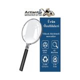 Metal Büyüteç 100 Mm 1 Adet 6X Plastik Sap Çerçeveli 10 Cm Büyüteç Merçek Okul Büro Ofis Krom Kaplama Büyüteç
