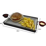 Metal Cafe, Restaurant, Ev, Ofis Sunum Tepsisi, Cafe ve Restaurant Burger Sunum Tepsisi Sofra, Masa Ekipman Model-1 Siyah