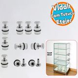 Metal Cam Raf Tutucu (10 Adet) Krom 90-2503-01 Oringli Contalı Vidalı Metal Tutamak