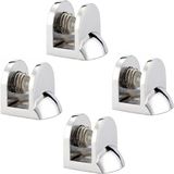 Metal Cam Raf Tutucu Cam Etejer Tırnak Lüx Menteşesi Krom Metal Vidalı 12 mm (4 Adet) - VAR