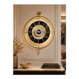 Metal Camlı Duvar Saati (60X80 CM BÜYÜK BOY) Işıklı Gerçek Cam Gold-şeffaf-siyah-gümüş