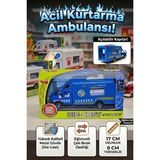 Metal Çek Bırak Polis Kurtarma Ambulansı - 17 cm Açılır Kapılı Die-Cast Model Araba