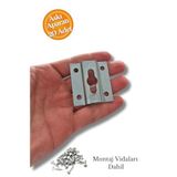 Metal Çerçeve Askı Aparatı, 42x45mm Boyutunda, 1.5mm Kalınlık, Beyaz Renk, Tablo ve Ayna Montajı İçin, Vidalar Dahil, (20)