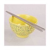 Metal Chopstick Paslanmaz Çelik Çin Çubuğu 5'li Set Yemek Çubukları - Gümüş