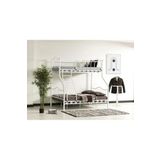 Metal Çift Katlı Ranza, 90 x 190 cm, Beyaz, Merdiven Dahil, Yatak Odası Mobilyası