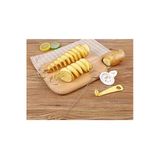 Metal Çubuklu Cips Yapma Makinası Patates Dilimleme Seti 4 Şiş Hediye Çelik