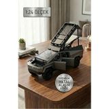Metal Cybertruck Kamp Karavan Modelli Çek Bırak Oyuncak Araba - Sesli Işıklı Diecast Model
